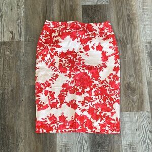 Floral Red and White Skirt
